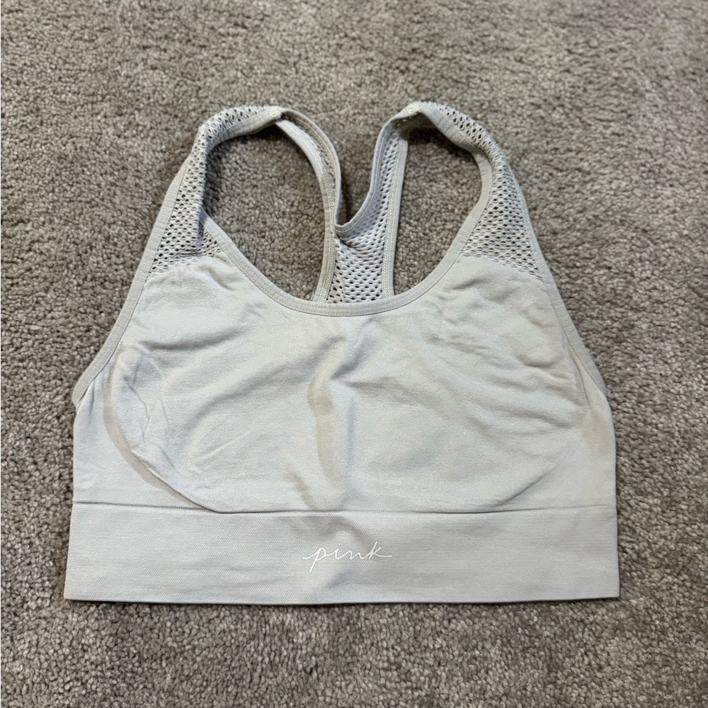 PINK Victoria's Secret Light Gray Sports Bra